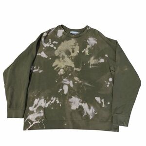 VTG Nike Crewneck Fleece Sweatshirt Mens 2XL Green Bleach Acid Look Silver Tag